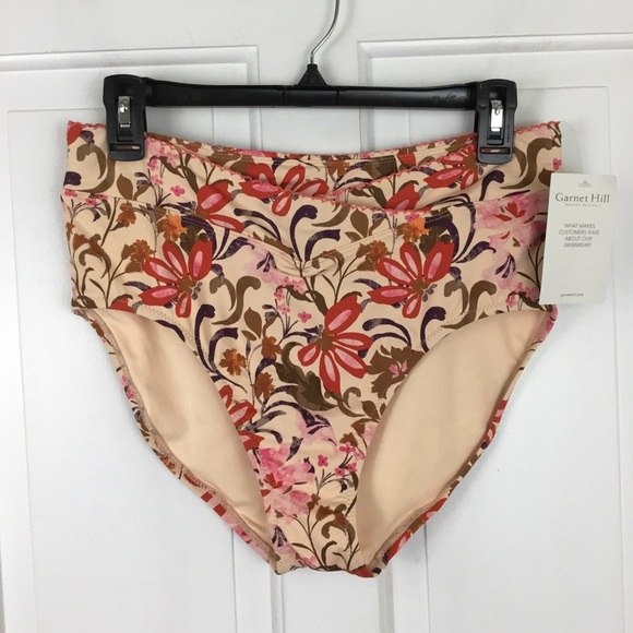 Garnet Hill Bikini Bottom Size 8 Floral NWT - Picture 1 of 4